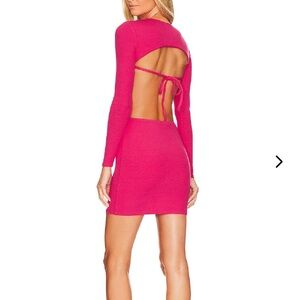 LOVERS + FRIENDS GEORGIE MINI DRESS pink size xs backless dress valentines